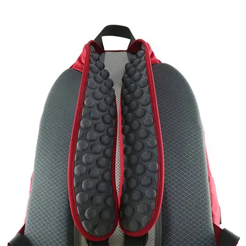 Durable Red Backpack for Students with Breathable Back Support